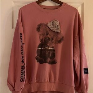 Comme des Garcons Pink Bear Graphic Crewneck Sweater Weibo @G195 piece